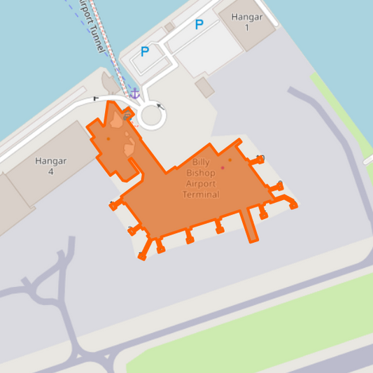 Airport Terminal, Airport Tunnel, Bathurst Quay, Spadina—Fort York, Toronto, Golden Horseshoe, Ontario, CA-ON, M5V 1A1, Canada